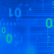 Image of 0s and 1s on screen